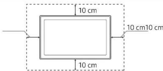 SAMSUNG UE43NU7445U - Sikre egnet ventilasjon rundt TV-en - 2