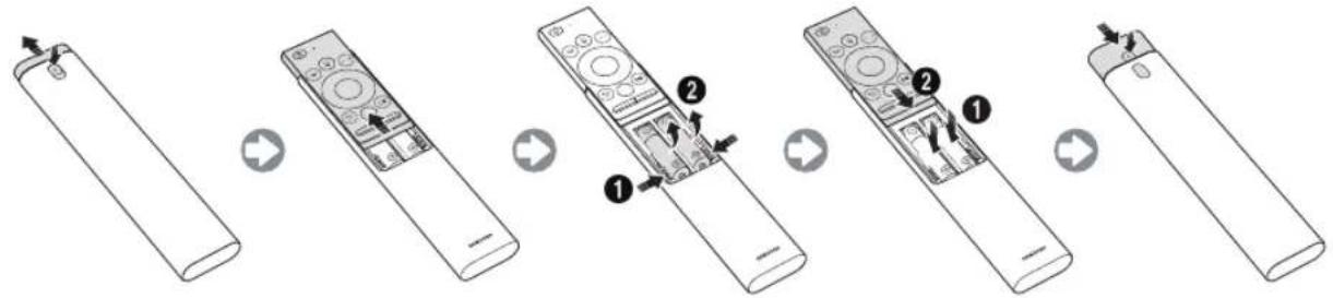 SAMSUNG UE43NU7445U - Installing batteries into the Samsung Smart Remote - 1