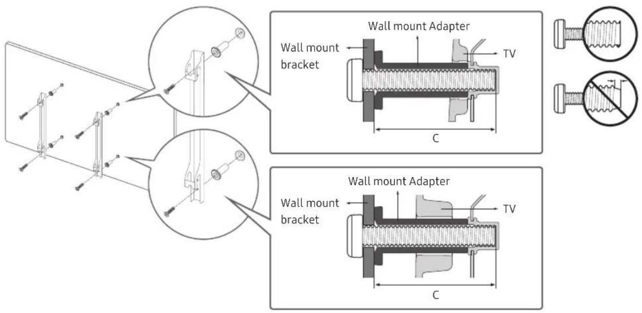 SAMSUNG UE43NU7445U - Mounting the TV on a wall - 2