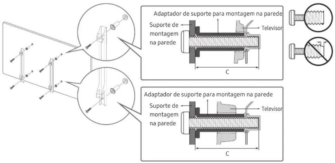 SAMSUNG UE43NU7445U - Montagem do televisor numa parede - 2