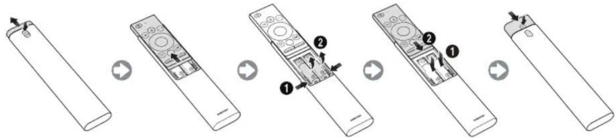 SAMSUNG UE43NU7445U - Samsung Smart Remote paristojen asentaminen - 1