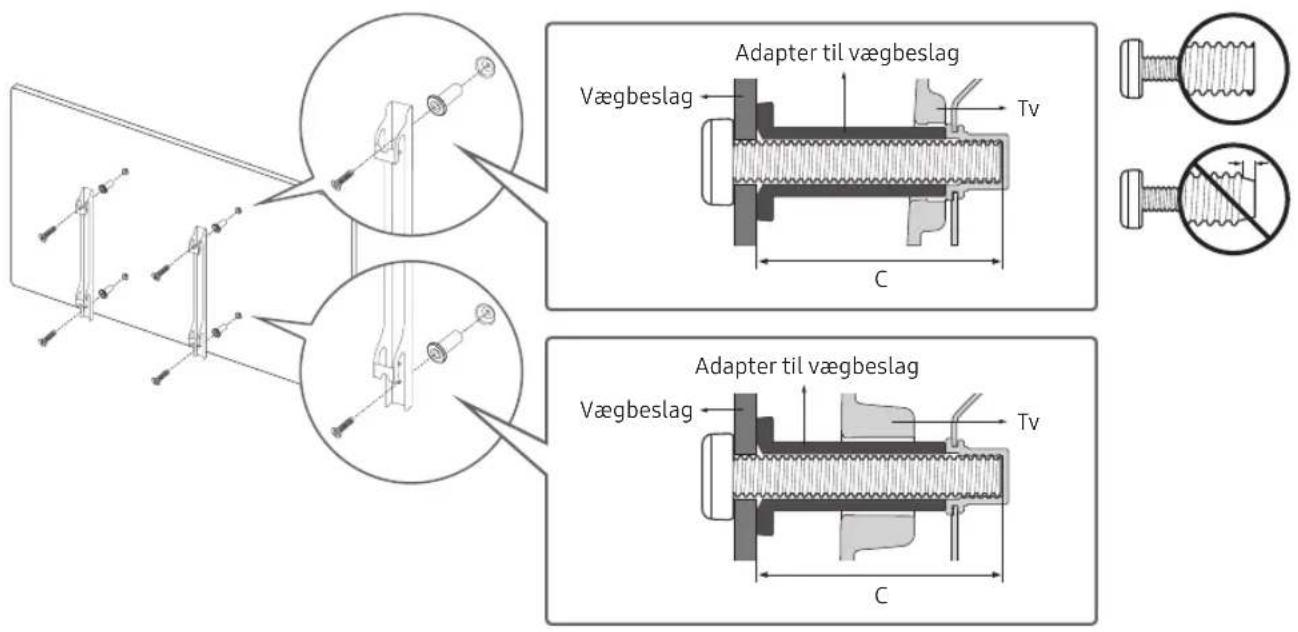SAMSUNG UE43NU7445U - Montering af tv'et pa en væg - 2