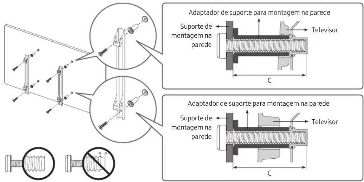 SAMSUNG UE55RU7445U - Montagem do televator numa parede - 2