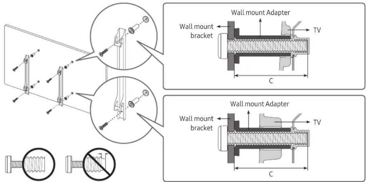 SAMSUNG UE55RU7445U - Mounting the TV on a wall - 2
