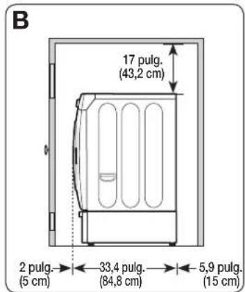 SAMSUNG WF42H5600AP - DEJE UN ESPAÇIO LIBRE MÍNIMO CUANDO INSTALE EL ELECTRODOMESTICO EN UN GABINETE O EN UN HUECO: - 2