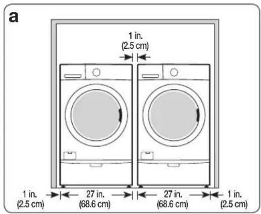 SAMSUNG WF42H5600AP - MINIMUM CLEARANCES FOR CLOSET AND ALCOVE INSTALLATIONS: - 1