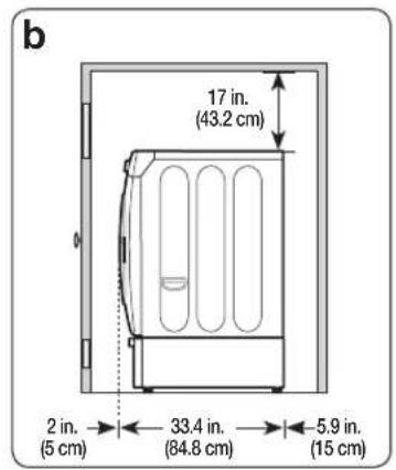 SAMSUNG WF42H5600AP - MINIMUM CLEARANCES FOR CLOSET AND ALCOVE INSTALLATIONS: - 2