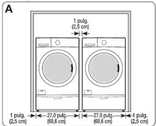 SAMSUNG WF42H5600AP - DEJE UN ESPAÇIO LIBRE MÍNIMO CUANDO INSTALE EL ELECTRODOMESTICO EN UN GABINETE O EN UN HUECO: - 1