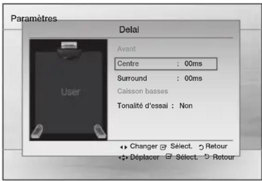 SAMSUNG HTE350K - Réglage du temps de propagation des enceintes - 1