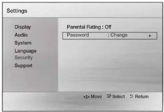SAMSUNG HTE350K - Change Password - 1