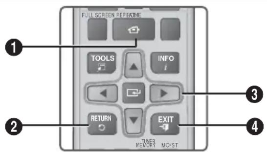 SAMSUNG HTF9730W - Touches de la commande utilisées pour le menu paramètres - 1
