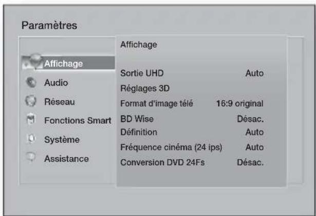 SAMSUNG HTF9730W - Accès à l'écran paramètres - 1