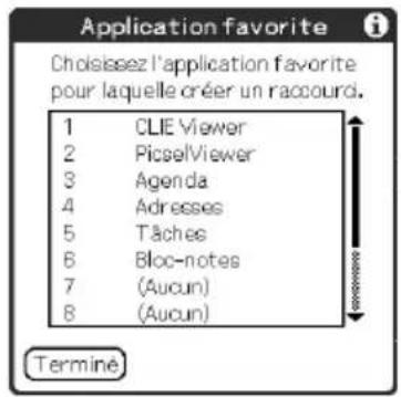 SONY PEGTJ25 - Sélectionnez [Modifier les appli. favorites] dans l'écran [CLIE Launcher]. - 1