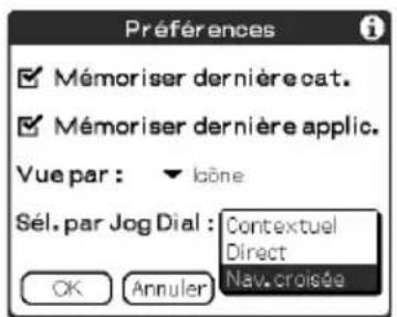 SONY PEGTJ25 - Modification des préférences relatives à l'utilisation du navigateur Jog Dial™ et des boutons (Gauge/Droite) dans l'écran de démarriage. - 3