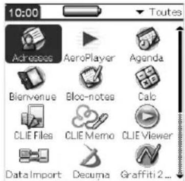 SONY PEGTJ25 - Démarrage d'une application en tapant sur son icône - 1