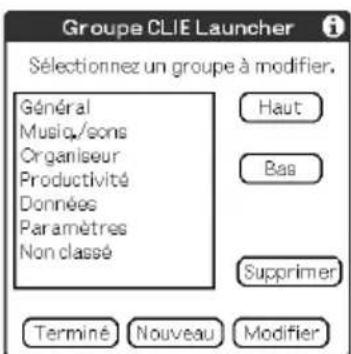 SONY PEGTJ25 - Modification des groupes - 1
