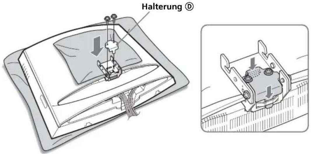 SONY SUW210 - Bringen Sie Halterung Ⓓ an Halterung Ⓒ an und befestigen Sie sie sicher mit zwei der mitgelieferten Schrauben. - 1