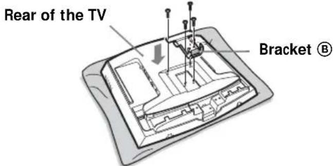 SONY SUW210 - Secure bracket Ⓑ to the TV firmly using the four screws removed in step 1. - 1