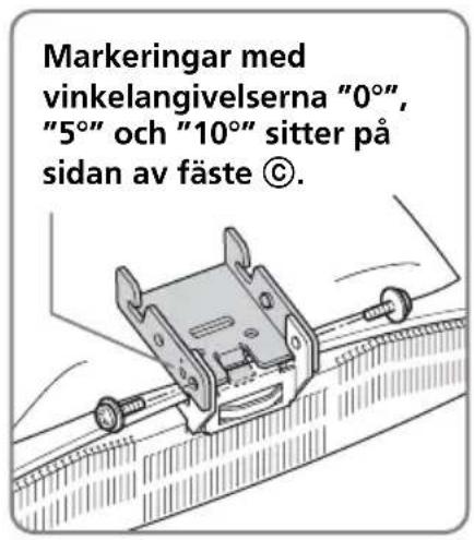 SONY SUW210 - Fäst fäste © i önskad vinkel på fäste Ⓑ. - 2