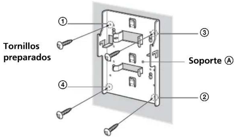 SONY SUW210 - Introduzca cuatro de los tornillos preparados en los orificios de los tornillos y apriételos firmemente en el orden de ① a ④ tal como se muestra a continuación. - 1