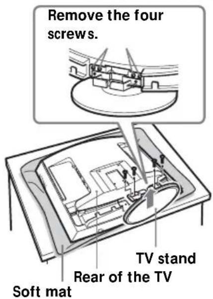 SONY SUW210 - Remove the screws as shown below, and remove the TV stand from the TV. - 1
