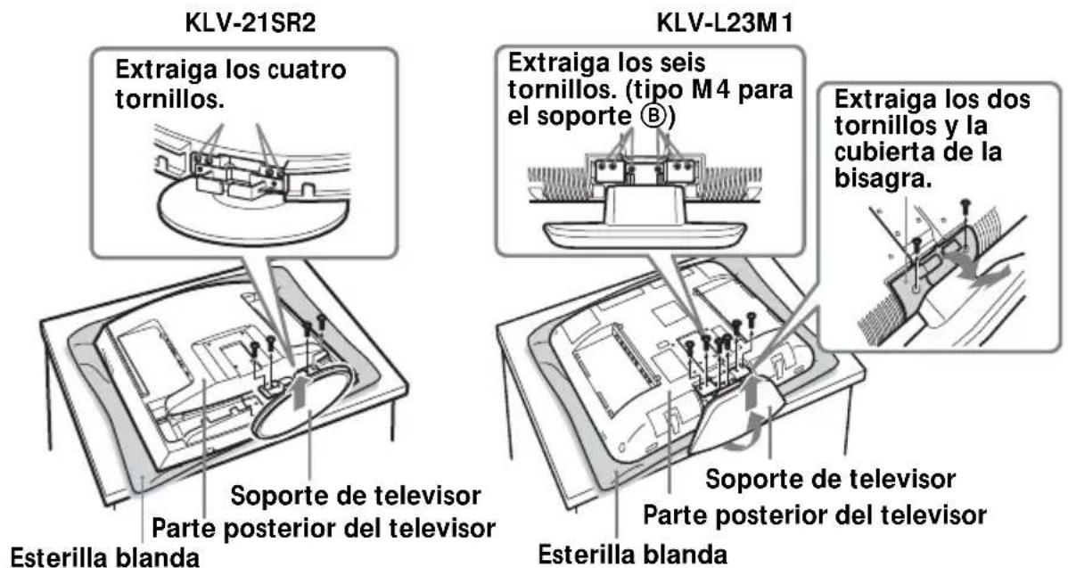 SONY SUW210 - Extraiga los tornillos como se indica a continuación y retire el soporte del televisor. - 1
