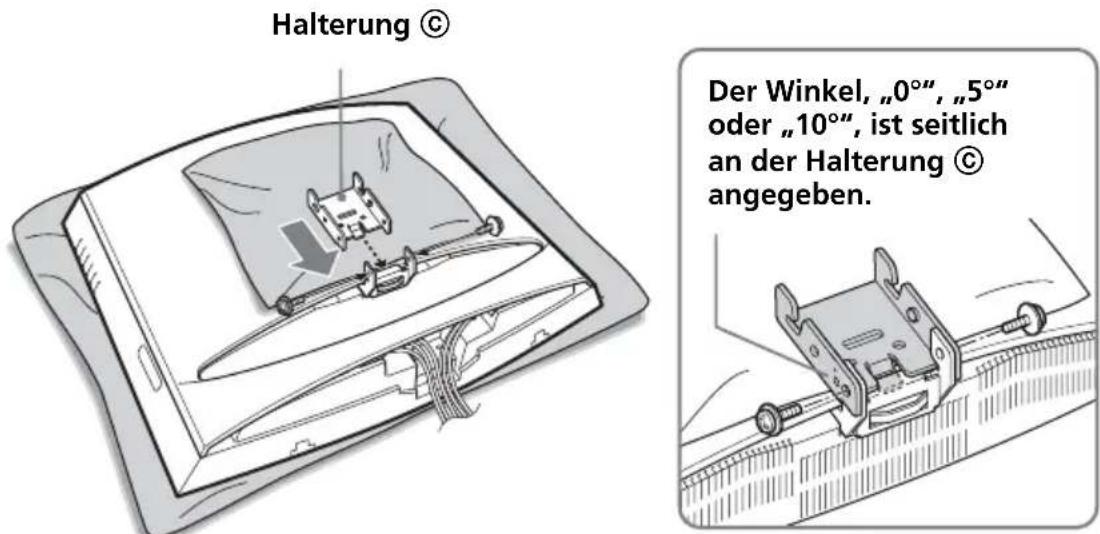 SONY SUW210 - Bringen Sie die Halterung © mit dem gewünschten Winkel an Halterung Ⓑ an. - 1