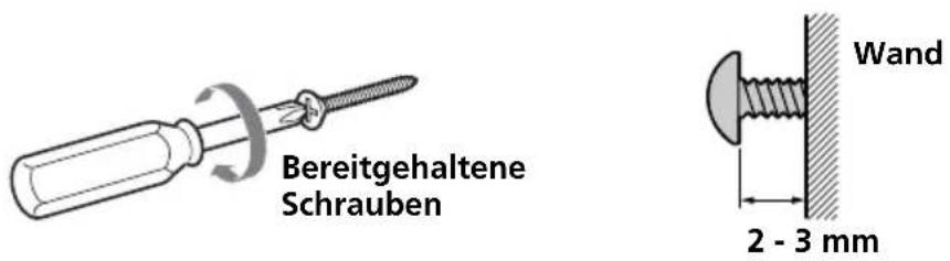 SONY SUW210 - Drehen Sie vier Schrauben an den Stellen in die Wand, die Sie in Schritt 2 (Seite 4) markiert haben. - 1
