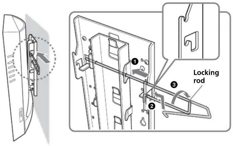 SONY SUW210 - Insert the locking rod. - 1