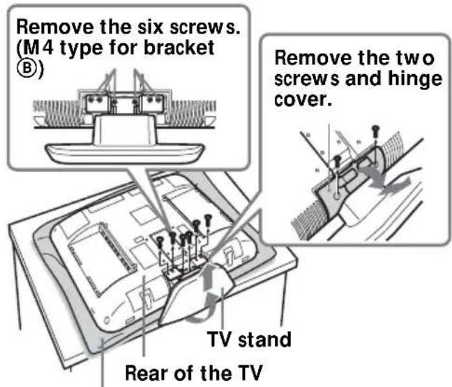 SONY SUW210 - Remove the screws as shown below, and remove the TV stand from the TV. - 2