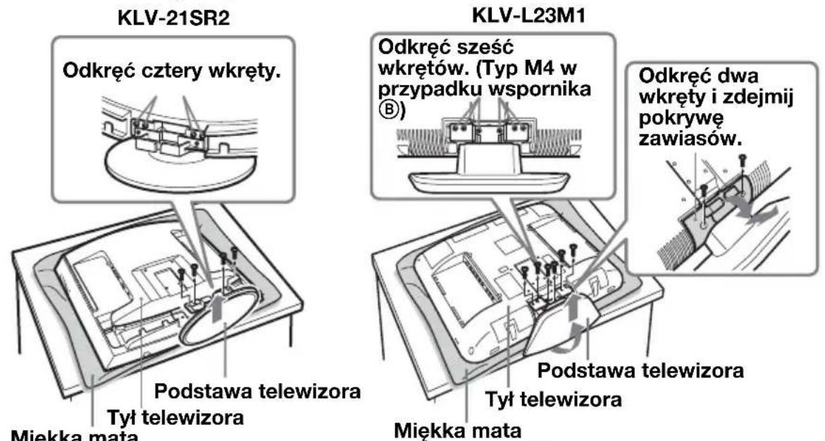 SONY SUW210 - Odkręć wkręty, jak pokazano poniżej, a następnie zdejmij podstawę telewizora. - 1