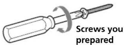SONY SUW210 - Insert four of the screws you prepared at the positions marked in Step 2 (page 4). - 1