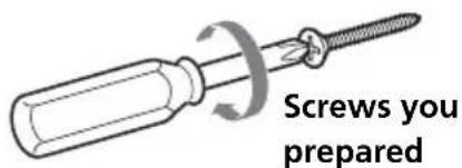 SONY SUW100 - Insert four of the screws you prepared at the positions marked in Step 2 (page 4). - 1