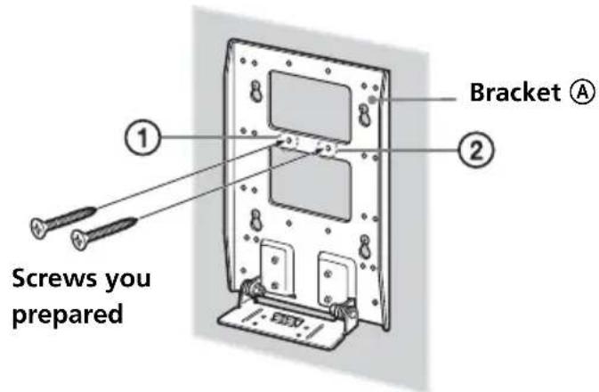 SONY SUW100 - Fully tighten two of the screws you prepared in screw holes ① and ② firmly. - 1