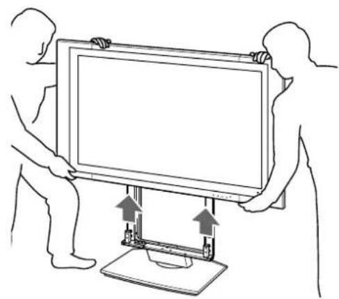 SONY SUPW3M - Løsne TV-apparatet fra bordstativet, og plasser apparatet med fronten ned på et gulv dekket med et mykt teppe. - 1