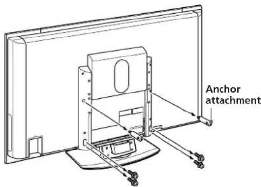 SONY SUPW3M - Remove the screws that hold the TV to the Table-Top Stand. - 1