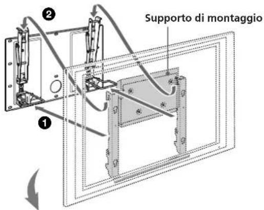 SONY SUPW3M - Installare il supporto di montaggio (fissato al televisore) sulla piastra. - 1