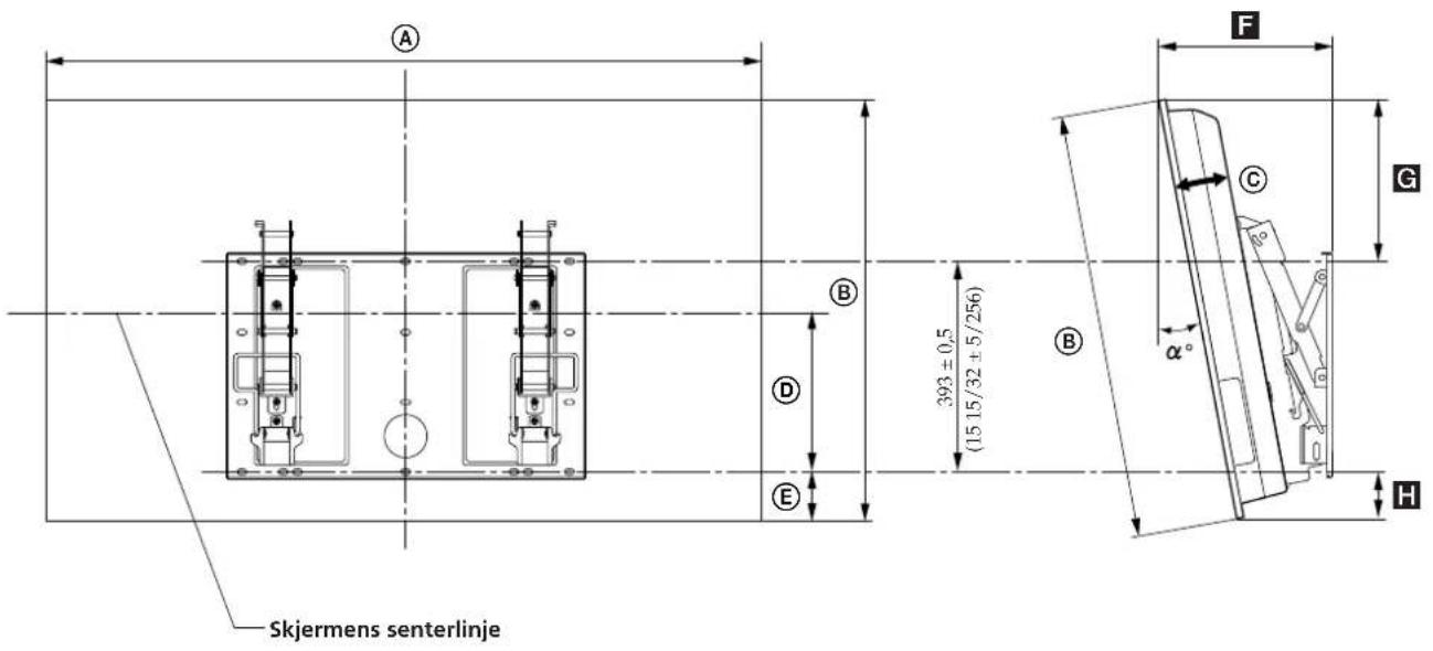 SONY SUPW3M - Målskisse for installasjon av TV-apparat - 1