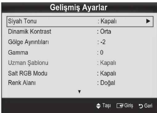 SAMSUNG LE40C750R2Z - Gelismis Ayarlar - 1