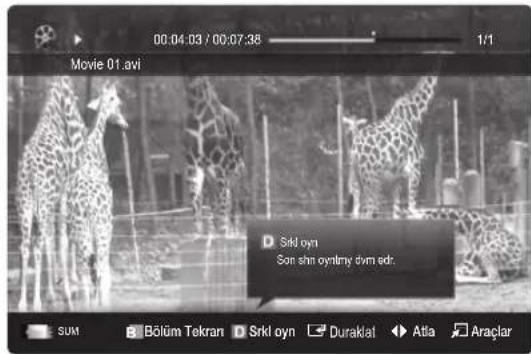 SAMSUNG LE40C750R2Z - TV'yi veya film dosyasini kaldi yi derden oynatma (Calmayi Surdur) - 1