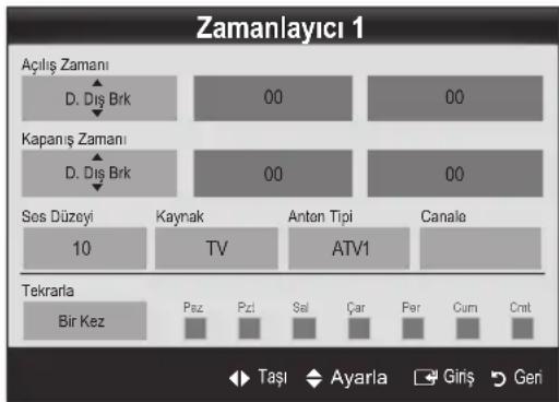 SAMSUNG LE40C750R2Z - AÇma/Kapama Zamanlayicisini Ayarlama - 1