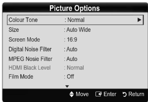SAMSUNG LE40C750R2Z - Picture Options - 1