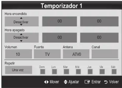 SAMSUNG LE40C750R2Z - Activación y desactivación del temporizador - 1