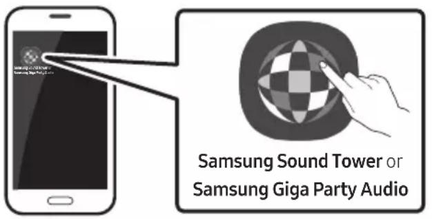 SAMSUNG MXT40 - Launching the Samsung Sound Tower (Giga Party Audio) App - 1