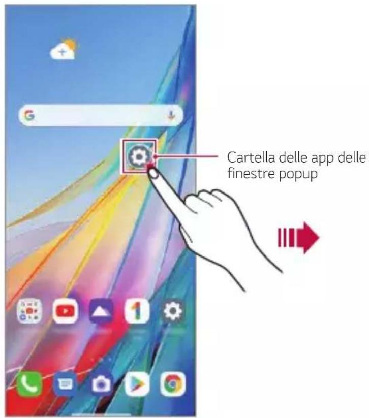 LG Wing - Uso della cartella delle app per le finestre popup - 3