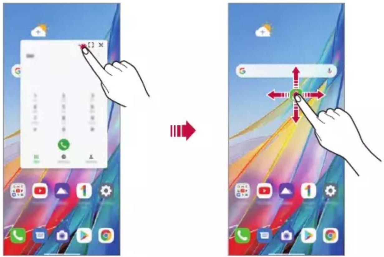 LG Wing - Uso della cartella delle app per le finestre popup - 1