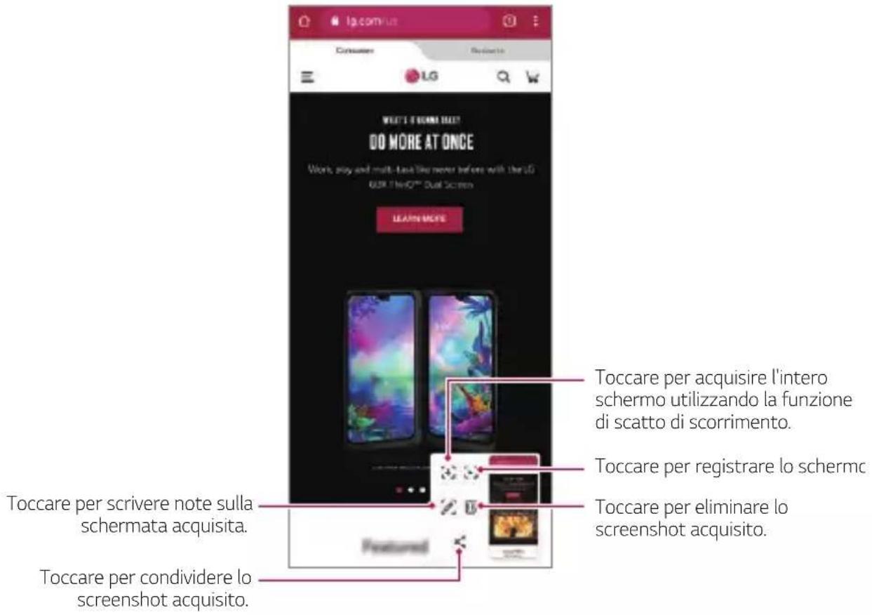 LG Wing - Funzioni aggintive dopo aver acquisito uno screenshot - 1