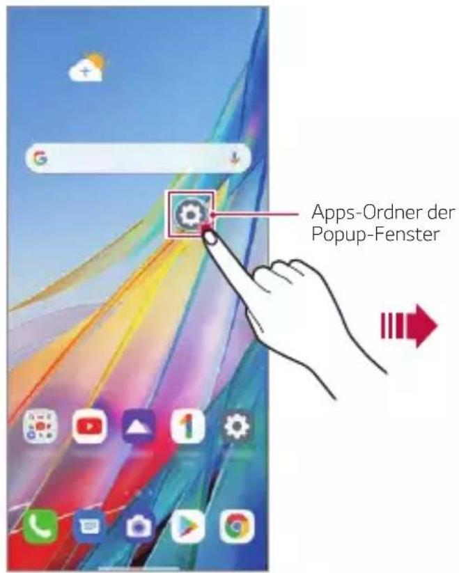 LG Wing - Für Popup-Fenster den App-Ordner verwenden - 3