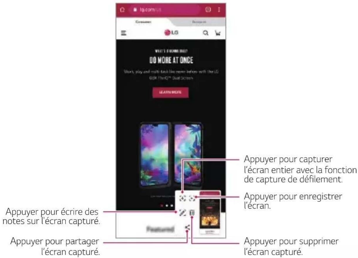 LG Wing - Fonctions supplémentaires après avoir fait une capture d'écran - 1