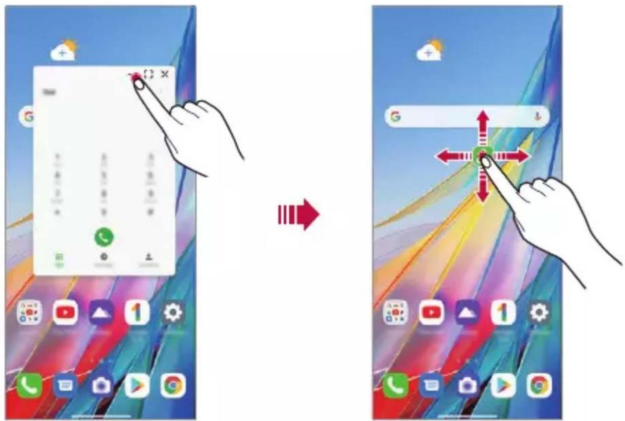 LG Wing - Using the app folder for pop-up windows - 1